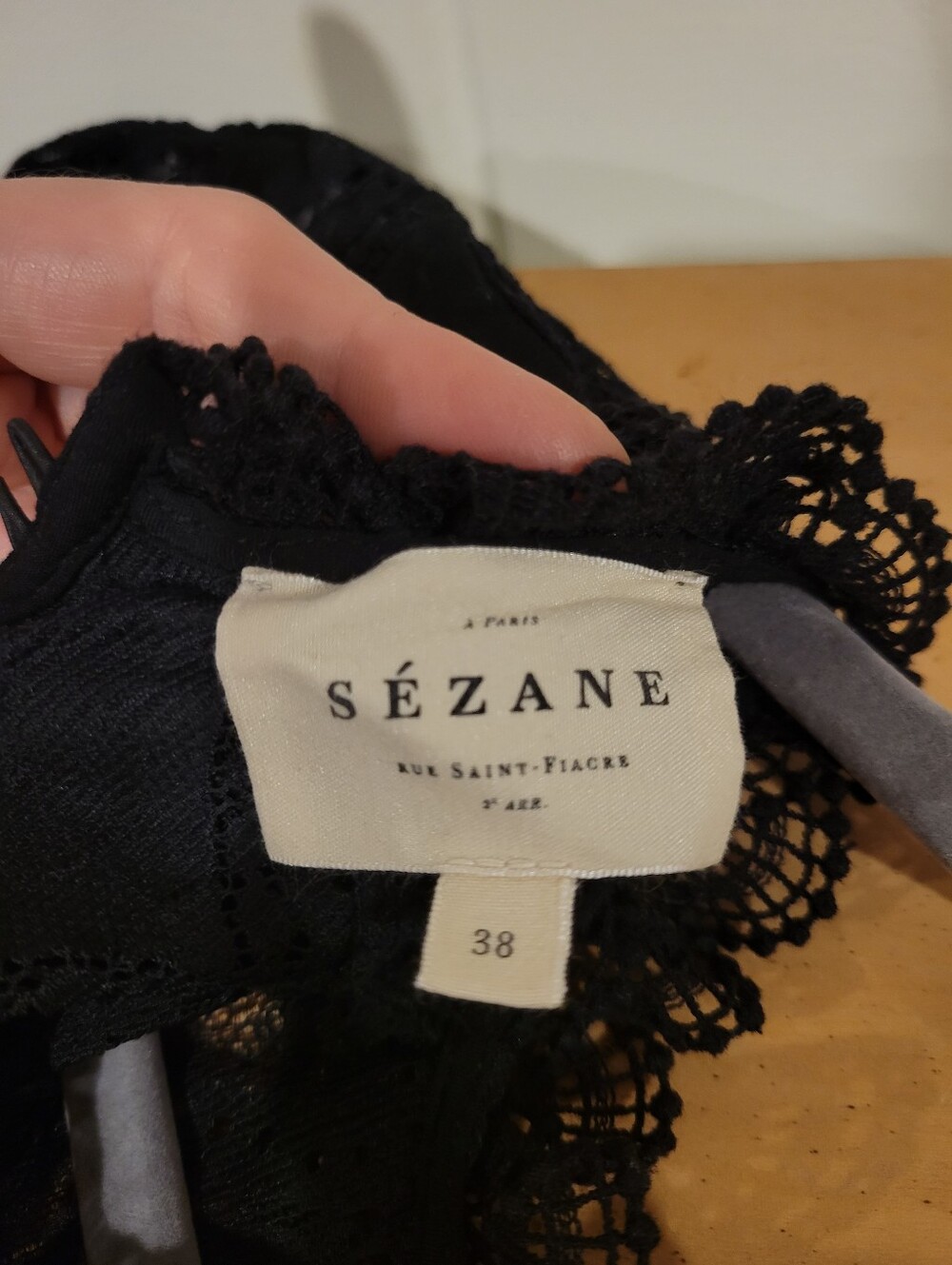 Sezane Black Bianca Lace Eyelet Blouse - Picture 7 of 11